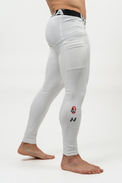 NEBBIA • Fitness legíny s kapsou DISCIPLINE bíla• Nebshop.cz