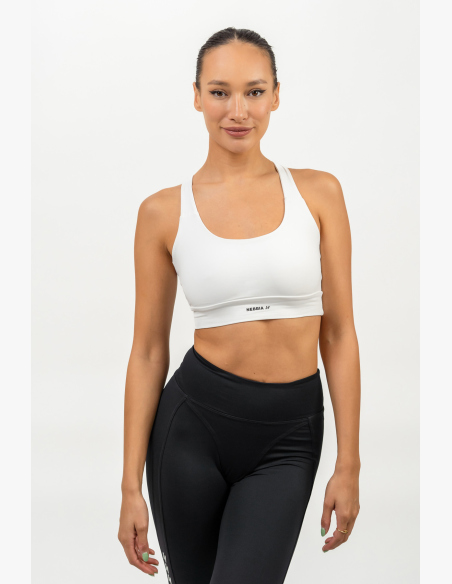NEBBIA • Reggiseno sportivo racer back AGILE bianco • NebShop.it