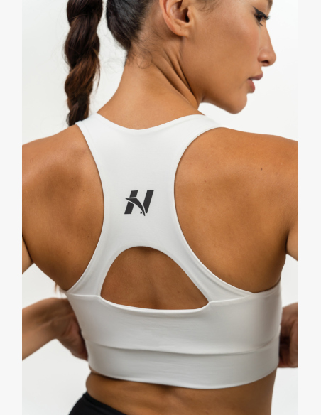 NEBBIA • Reggiseno sportivo racer back AGILE bianco • NebShop.it