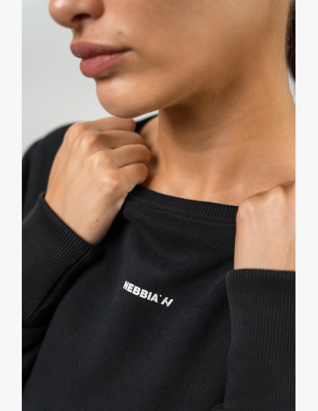 NEBBIA • Crop mikina GYM SPIRIT čierna • NebShop.sk