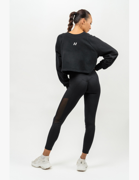 NEBBIA • Crop hoodie GYM SPIRIT black • NebShop.com