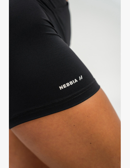 NEBBIA • Shorts leggeri a vita alta AGILE neri • NebShop.it
