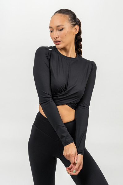 NEBBIA • Crop top s dlhým rukávom ELEVATED čierna • NebShop.sk 2