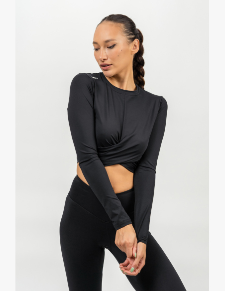 NEBBIA • Crop top s dlhým rukávom ELEVATED čierna • NebShop.sk