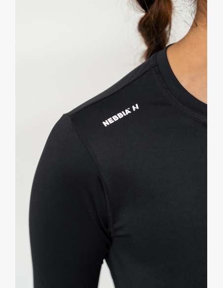 NEBBIA • Crop top s dlhým rukávom ELEVATED čierna • NebShop.sk