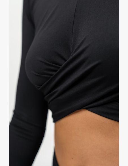 NEBBIA • Crop top s dlhým rukávom ELEVATED čierna • NebShop.sk