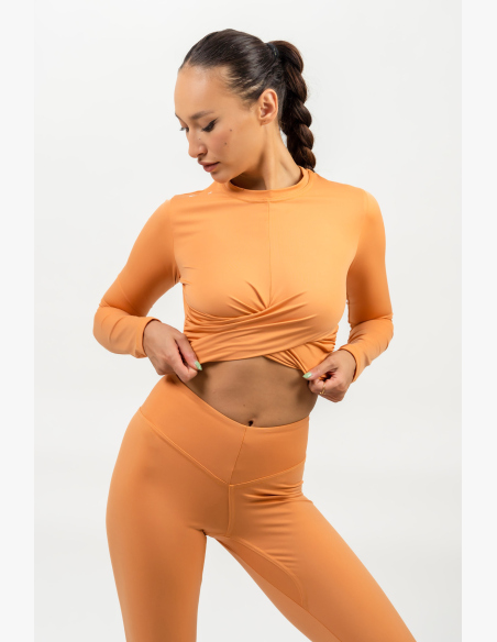 NEBBIA • Crop top s dlhým rukávom ELEVATED oranžová • NebShop.sk