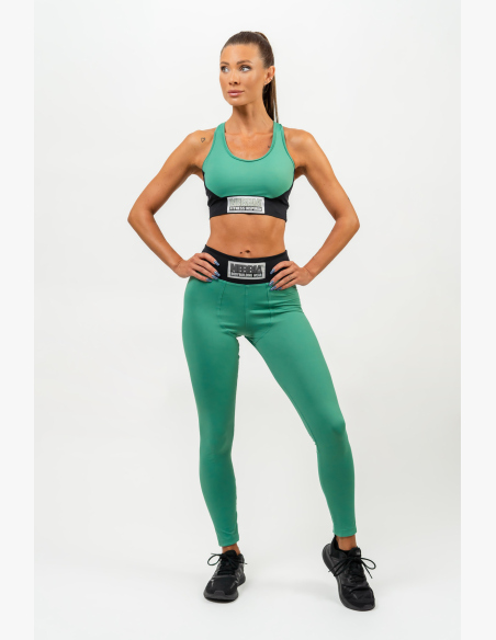 NEBBIA • Leggings a vita alta SIGNATURE verde • Nebshop.it