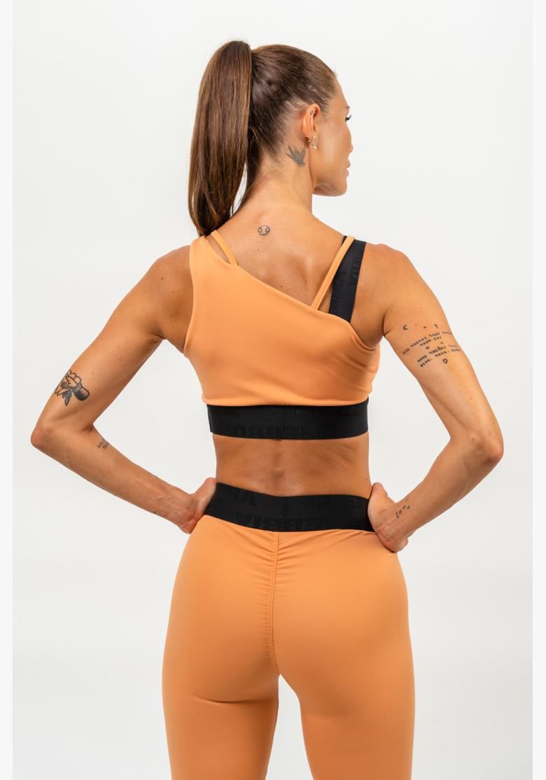 NEBBIA • Asymetrická športová podprsenka ELITE oranžová • Nebshop.sk NEBBIA • Asymetrická športová podprsenka ELITE oranžová • Nebshop.sk