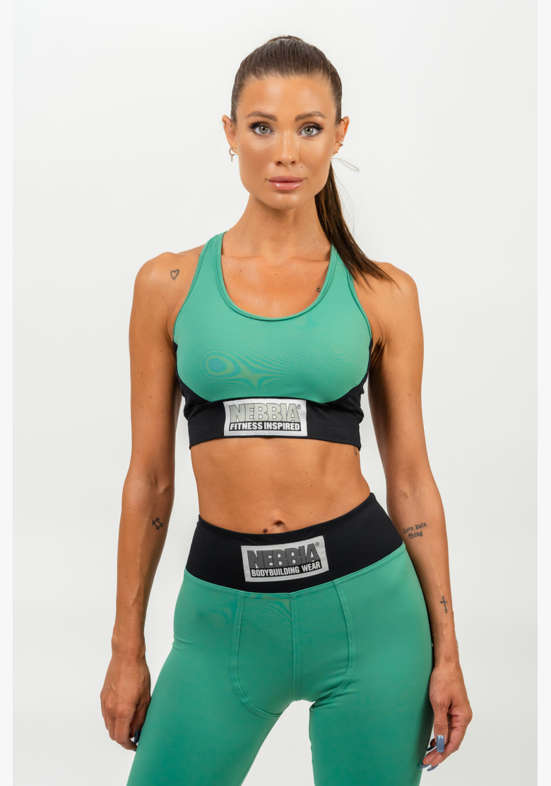 NEBBIA • Reinforced sports bra SIGNATURE green • Nebshop.cz NEBBIA • Reinforced sports bra SIGNATURE green • Nebshop.cz