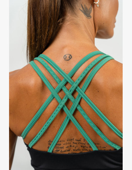 NEBBIA • Reinforced sports bra SIGNATURE green • Nebshop.cz
