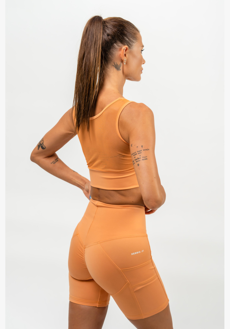 NEBBIA • Sports bra with mesh PERFORMANCE orange • Nebshop.cz NEBBIA • Sports bra with mesh PERFORMANCE orange • Nebshop.cz
