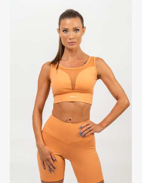 NEBBIA • Športová podprsenka so sieťkou PERFORMANCE oranžová • Nebshop.sk
