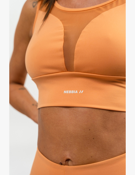 NEBBIA • Športová podprsenka so sieťkou PERFORMANCE oranžová • Nebshop.sk