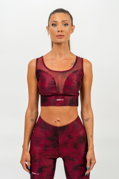 NEBBIA • Sports bra with mesh IMPACT red • Nebshop.cz