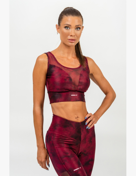 NEBBIA • Sports bra with mesh IMPACT red • Nebshop.cz