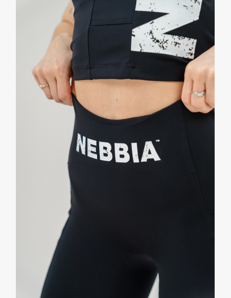 NEBBIA •Pantaloni ciclismo a vita alta 10″ GYM THERAPY neri • Nebshop.it