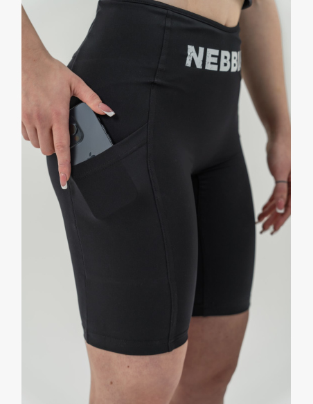 NEBBIA •Cyklistické šortky s vysokým pásom 10″ GYM THERAPY čierne • Nebshop.sk
