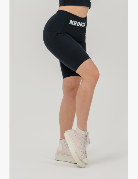 NEBBIA •Cyklistické šortky s vysokým pásom 10″ GYM THERAPY čierne • Nebshop.sk