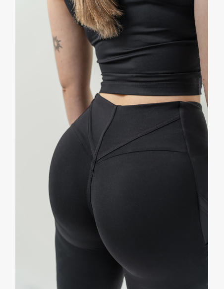 NEBBIA •Pantaloni ciclismo a vita alta 10″ GYM THERAPY neri • Nebshop.it