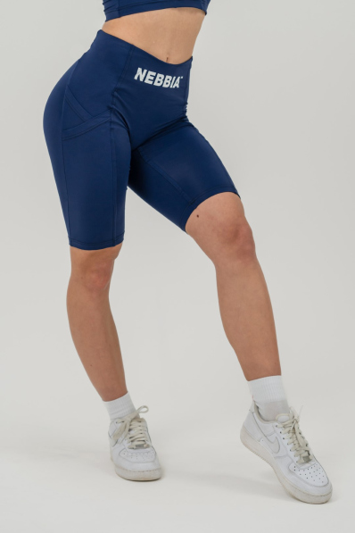 NEBBIA • Cyklistické šortky s vysokým pasem 10″ GYM THERAPY modré • Nebshop.cz