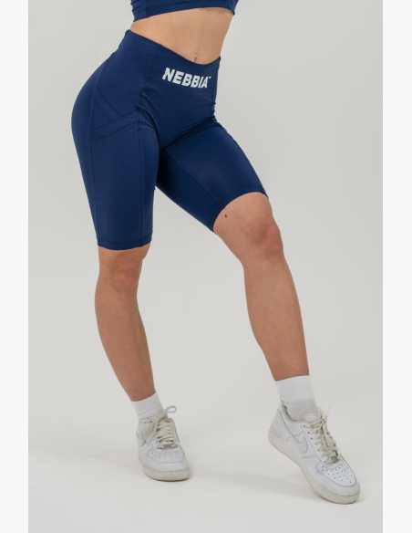 NEBBIA • Cyklistické šortky s vysokým pasem 10″ GYM THERAPY modré • Nebshop.sk