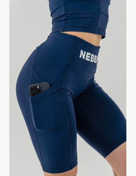 NEBBIA • Cyklistické šortky s vysokým pasem 10″ GYM THERAPY modré • Nebshop.sk