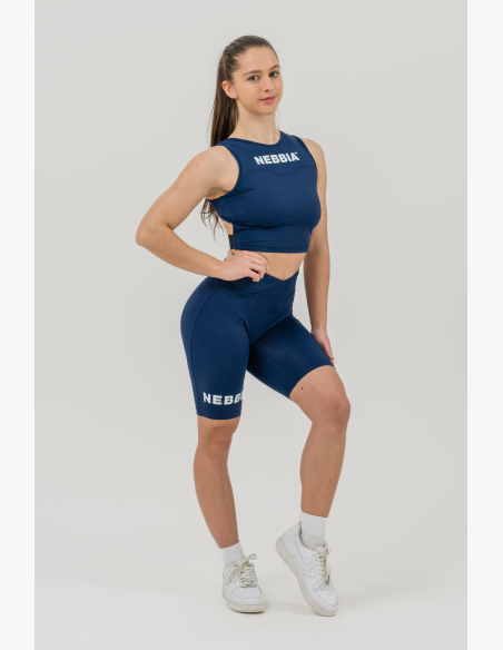 NEBBIA • Crop top tielko GYM THERAPY modré • Nebshop.sk