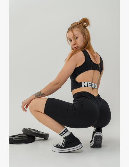 NEBBIA • Crop top tielko GYM THERAPY čierne • Nebshop.sk