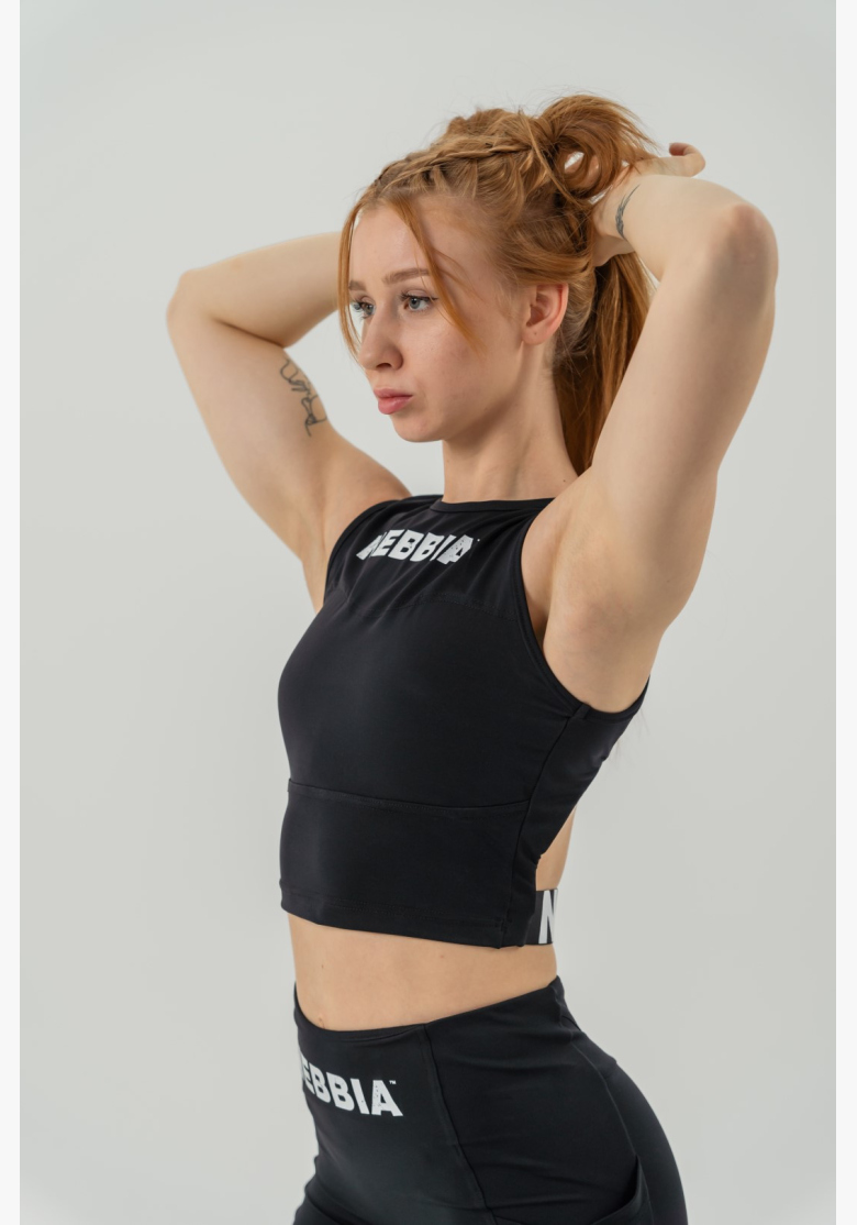 NEBBIA • Crop top top GYM THERAPY nero • Nebshop.it NEBBIA • Crop top top GYM THERAPY nero • Nebshop.it