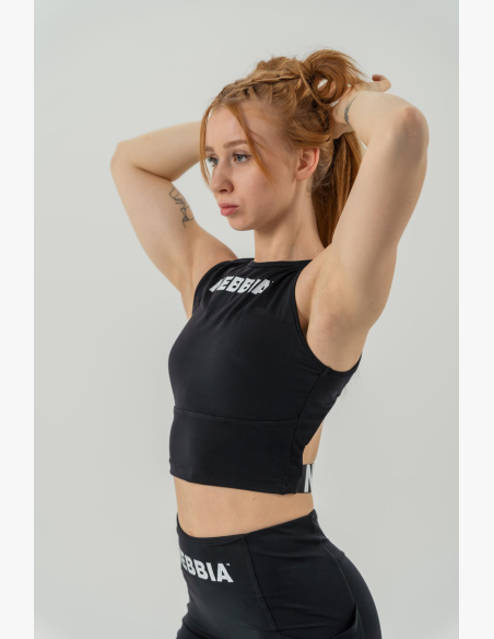 NEBBIA • Crop top tielko GYM THERAPY čierne • Nebshop.sk