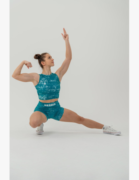 NEBBIA • 5" HAMMIES High-Waisted Leg Shorts Green • Nebshop.cz