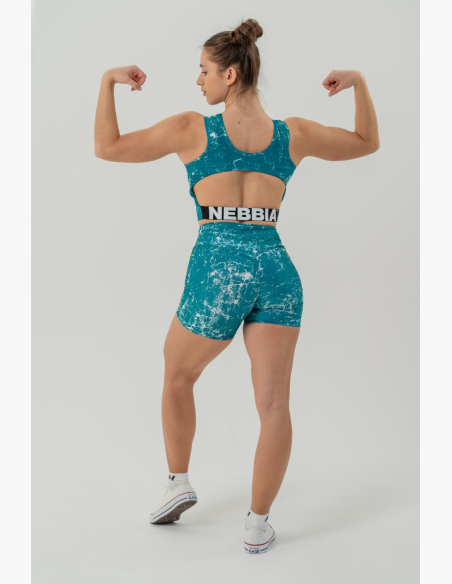 NEBBIA • 5" HAMMIES High-Waisted Leg Shorts Green • Nebshop.cz