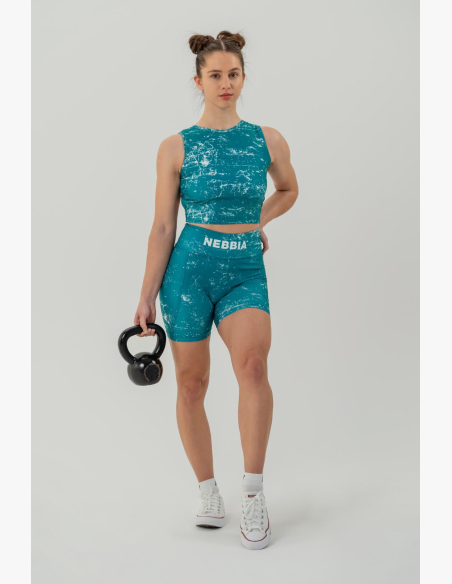 NEBBIA • 5" HAMMIES High-Waisted Leg Shorts Green • Nebshop.cz