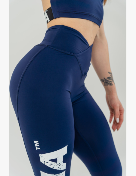 NEBBIA • NEBBIA Fitness leggings with high waistband GLUTE CHECK blue • Nebshop.cz