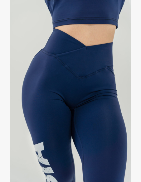 NEBBIA • NEBBIA Fitness leggings con vita alta GLUTE CHECK blu • Nebshop.it