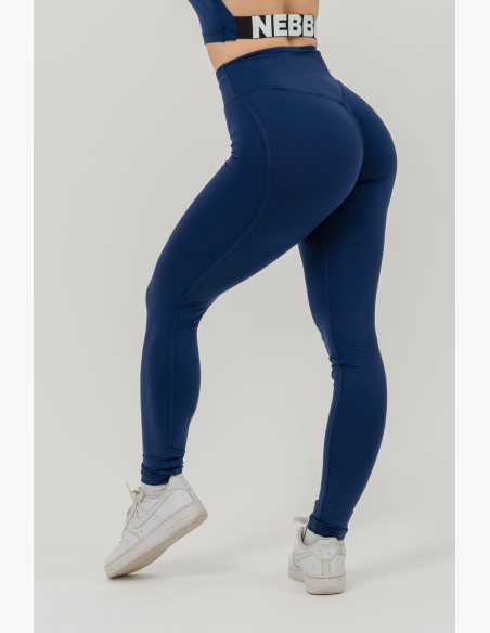 NEBBIA • NEBBIA Fitness leggings con vita alta GLUTE CHECK blu • Nebshop.it