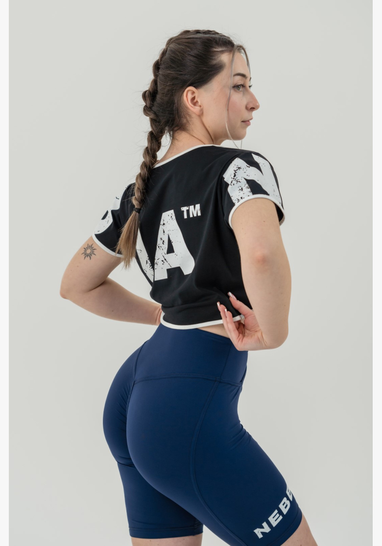 NEBBIA • NEBBIA Crop top t-shirt GAME ON nera • Nebshop.it NEBBIA • NEBBIA Crop top t-shirt GAME ON nera • Nebshop.it
