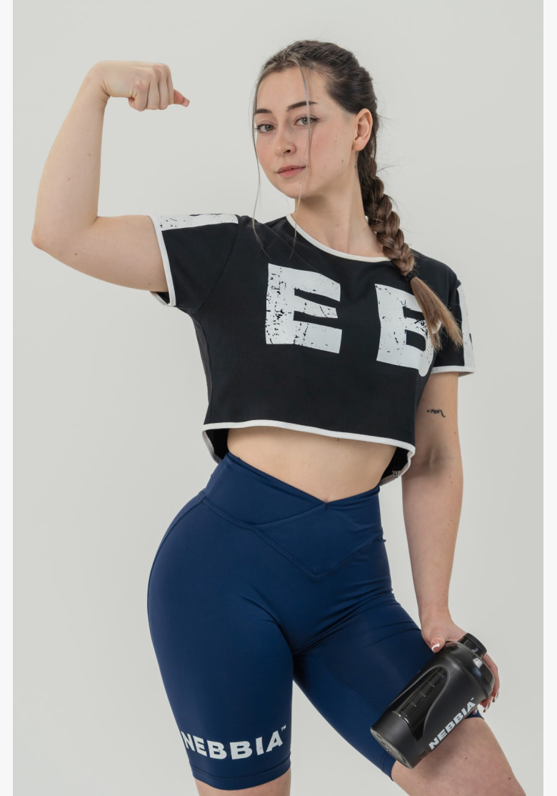 NEBBIA • NEBBIA Crop top t-shirt GAME ON nera • Nebshop.it NEBBIA • NEBBIA Crop top t-shirt GAME ON nera • Nebshop.it