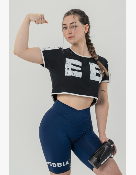 NEBBIA • NEBBIA Crop top tričko GAME ON čierne • Nebshop.sk