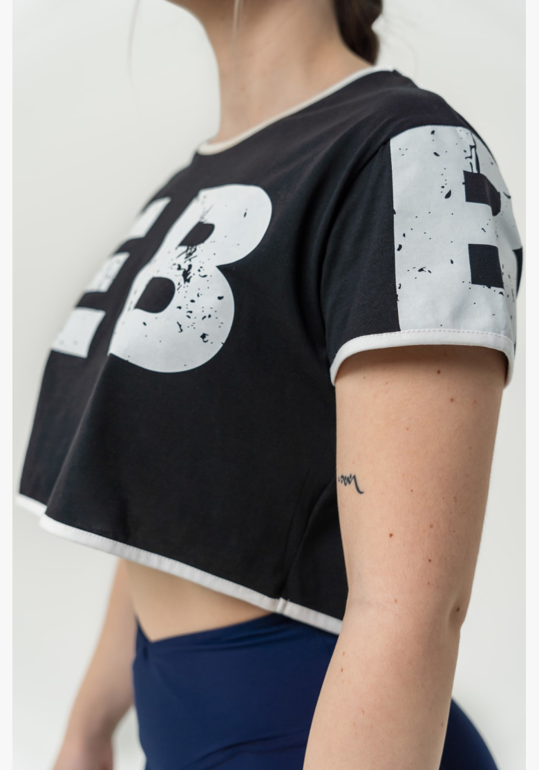 NEBBIA • NEBBIA Crop top t-shirt GAME ON nera • Nebshop.it NEBBIA • NEBBIA Crop top t-shirt GAME ON nera • Nebshop.it