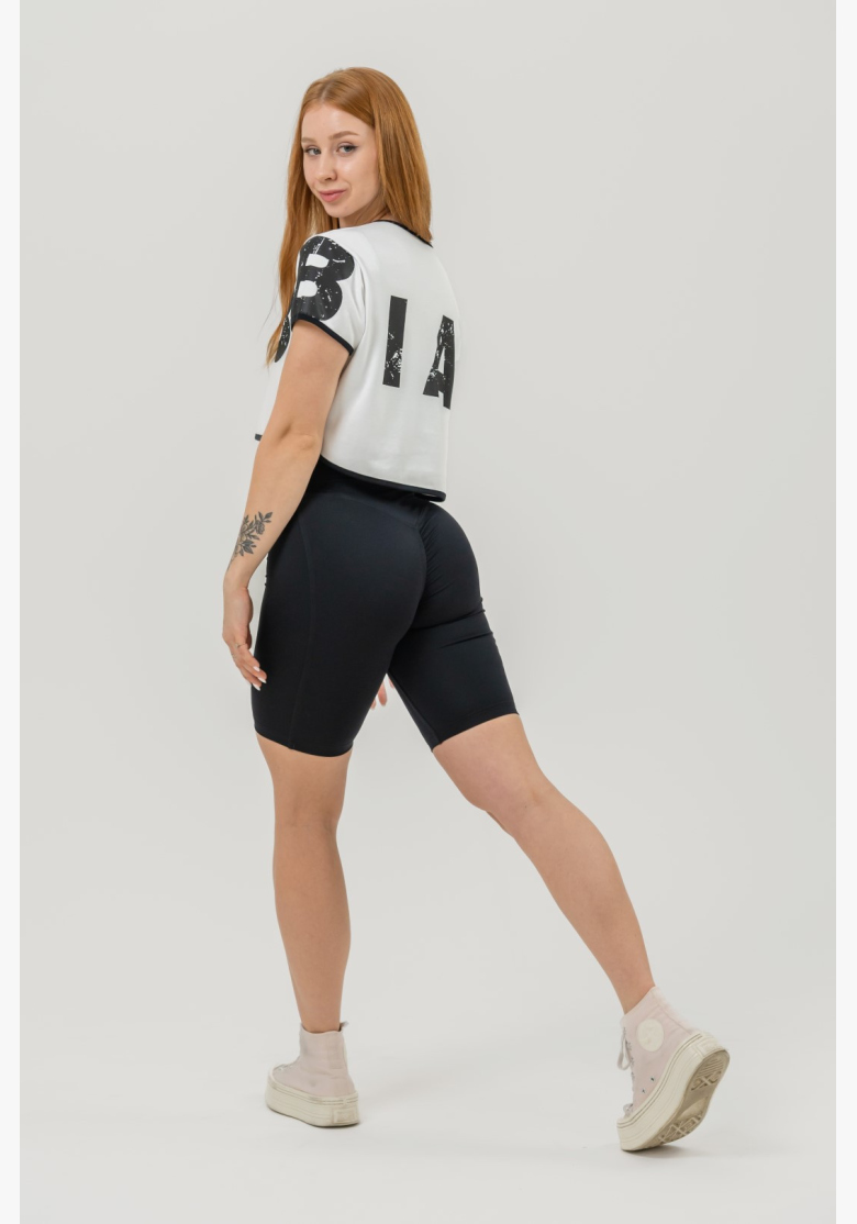 NEBBIA • NEBBIA Crop top t-shirt GAME ON white • Nebshop.cz NEBBIA • NEBBIA Crop top t-shirt GAME ON white • Nebshop.cz