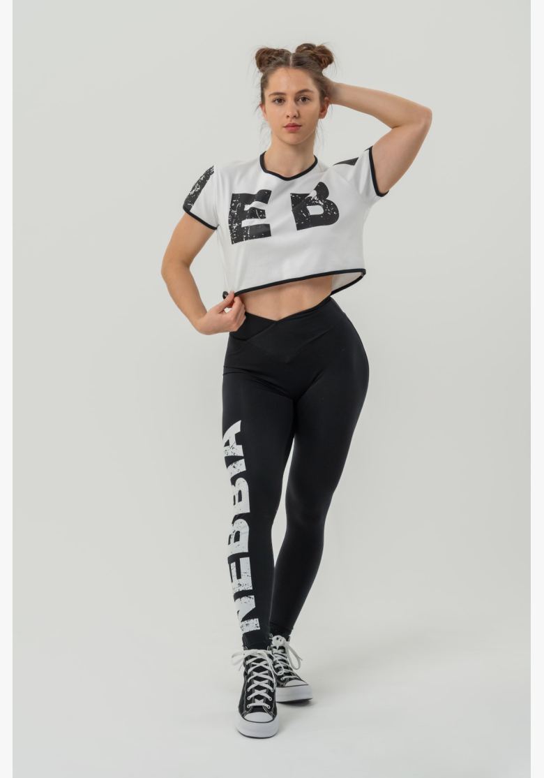 NEBBIA • NEBBIA Crop top t-shirt GAME ON white • Nebshop.cz NEBBIA • NEBBIA Crop top t-shirt GAME ON white • Nebshop.cz