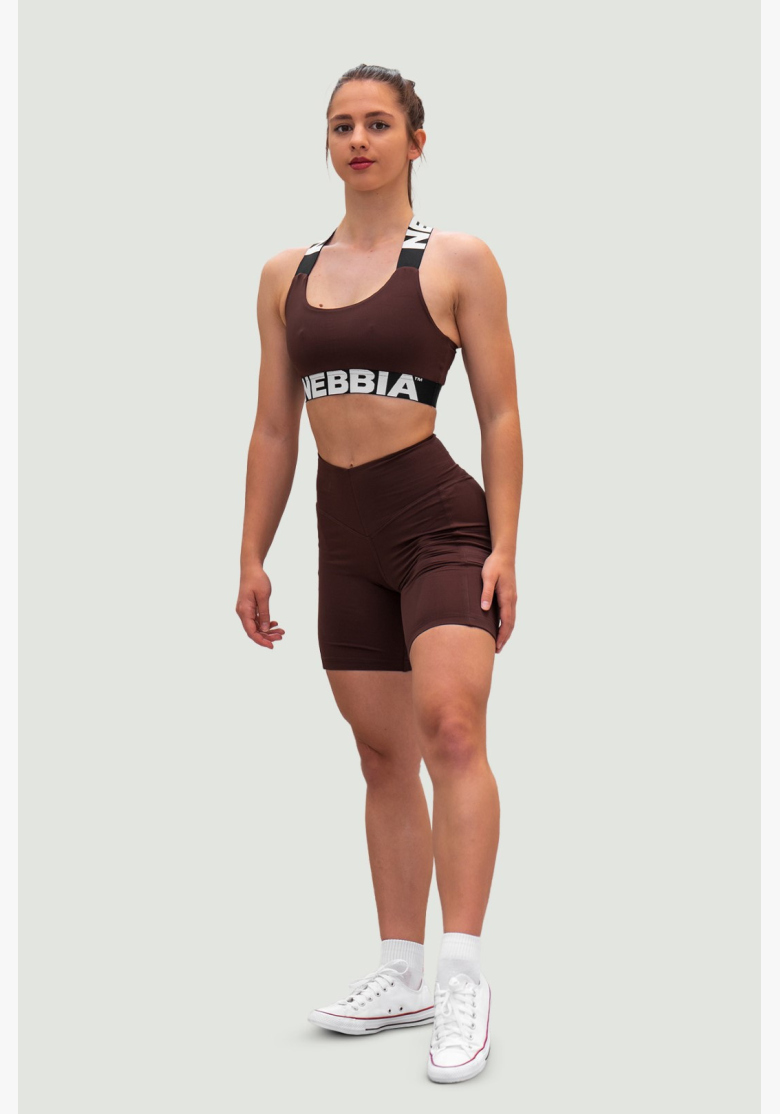 NEBBIA • NEBBIA Legíny šortky s vysokým pásom 9″ FIT&SMART hnedé • Nebshop.sk NEBBIA • NEBBIA Legíny šortky s vysokým pásom 9″ FIT&SMART hnedé • Nebshop.sk