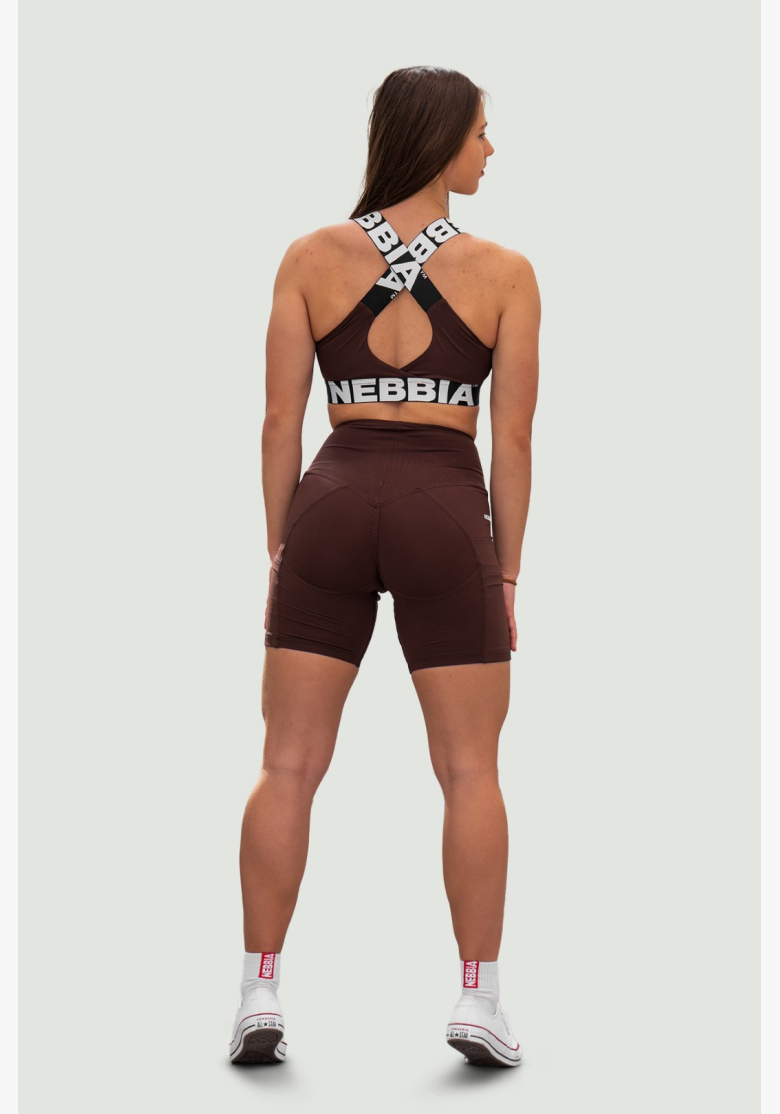 NEBBIA • NEBBIA Legíny šortky s vysokým pásom 9″ FIT&SMART hnedé • Nebshop.sk NEBBIA • NEBBIA Legíny šortky s vysokým pásom 9″ FIT&SMART hnedé • Nebshop.sk