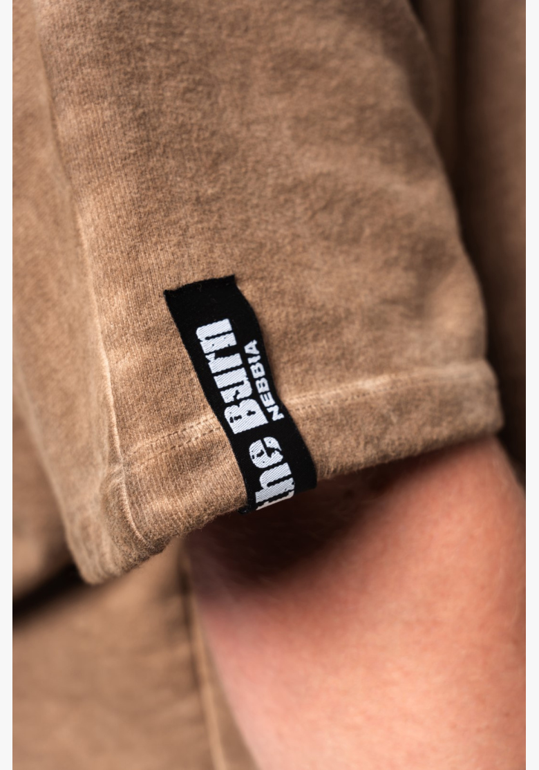 NEBBIA • NEBBIA Washed-off oversized shirt 90s THROWBACK light brown • Nebshop.cz NEBBIA • NEBBIA Washed-off oversized shirt 90s THROWBACK light brown • Nebshop.cz
