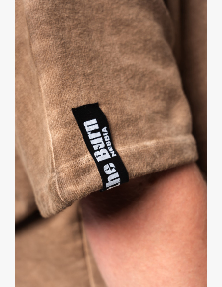 NEBBIA • NEBBIA Washed-off oversized shirt 90s THROWBACK light brown • Nebshop.cz