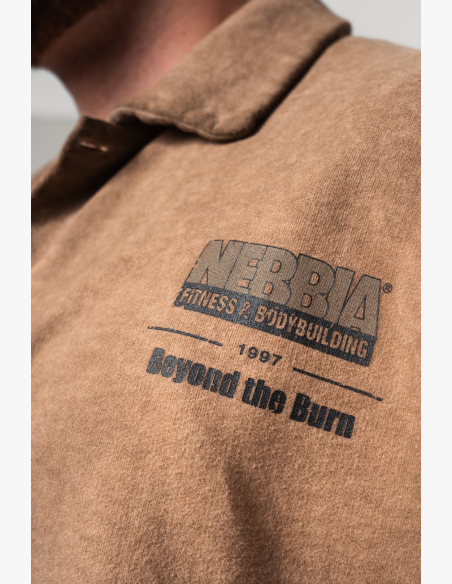 NEBBIA • NEBBIA Washed-off oversized shirt 90s THROWBACK light brown • Nebshop.cz