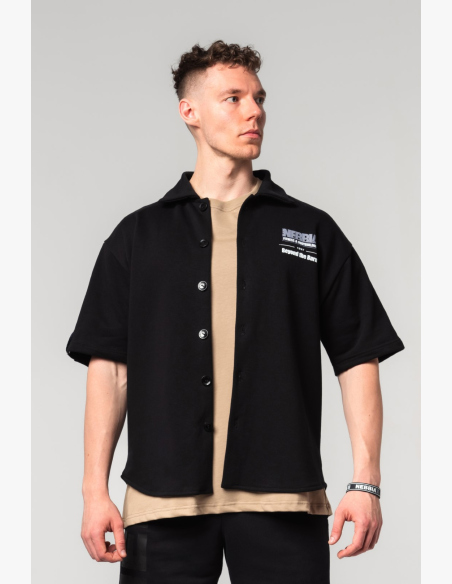 NEBBIA • NEBBIA Oversized košele 90s THROWBACK čierna • Nebshop.sk