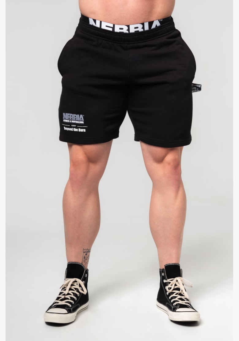 NEBBIA • NEBBIA GYM BRO Sweat Shorts Black • Nebshop.cz NEBBIA • NEBBIA GYM BRO Sweat Shorts Black • Nebshop.cz
